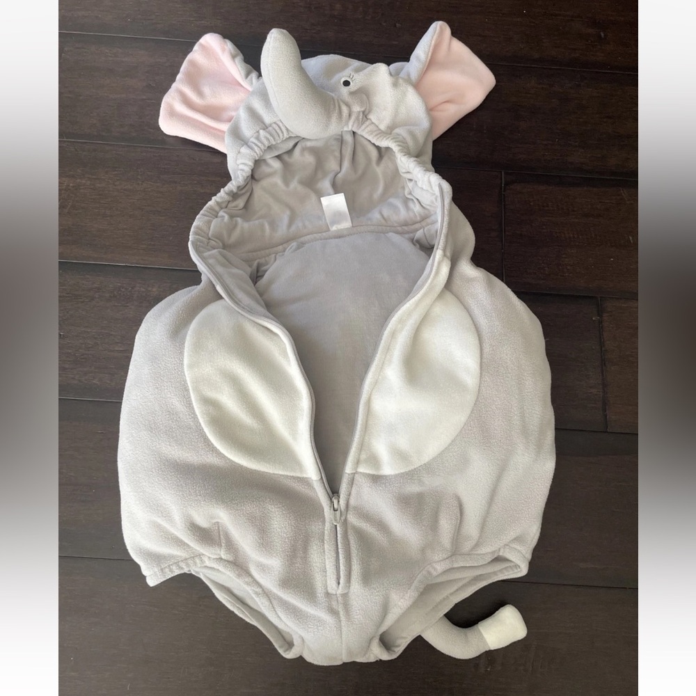 CARTERS Gray Elephant Costume Baby Infant 12 Months Fleece Halloween Circus EUC
